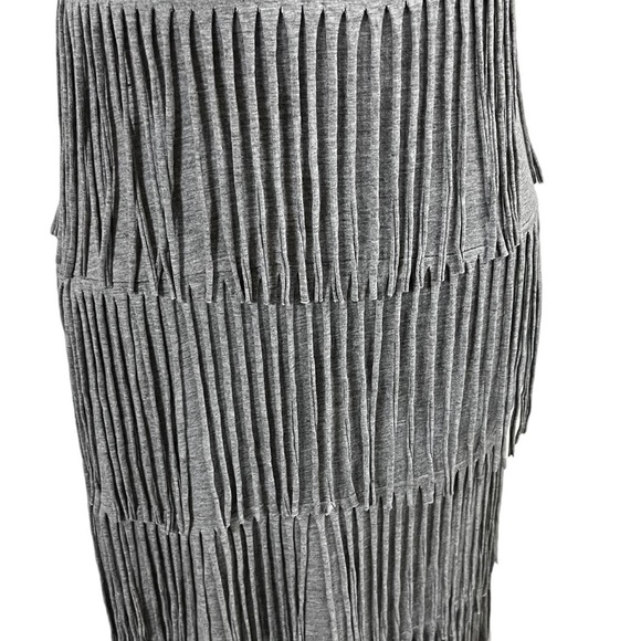 Kate and Mallory Knit Scoop Neck Fringed Hem Dress Grey - Picture 12 of 15